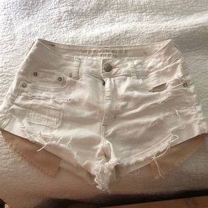 American eagle white jean shorts